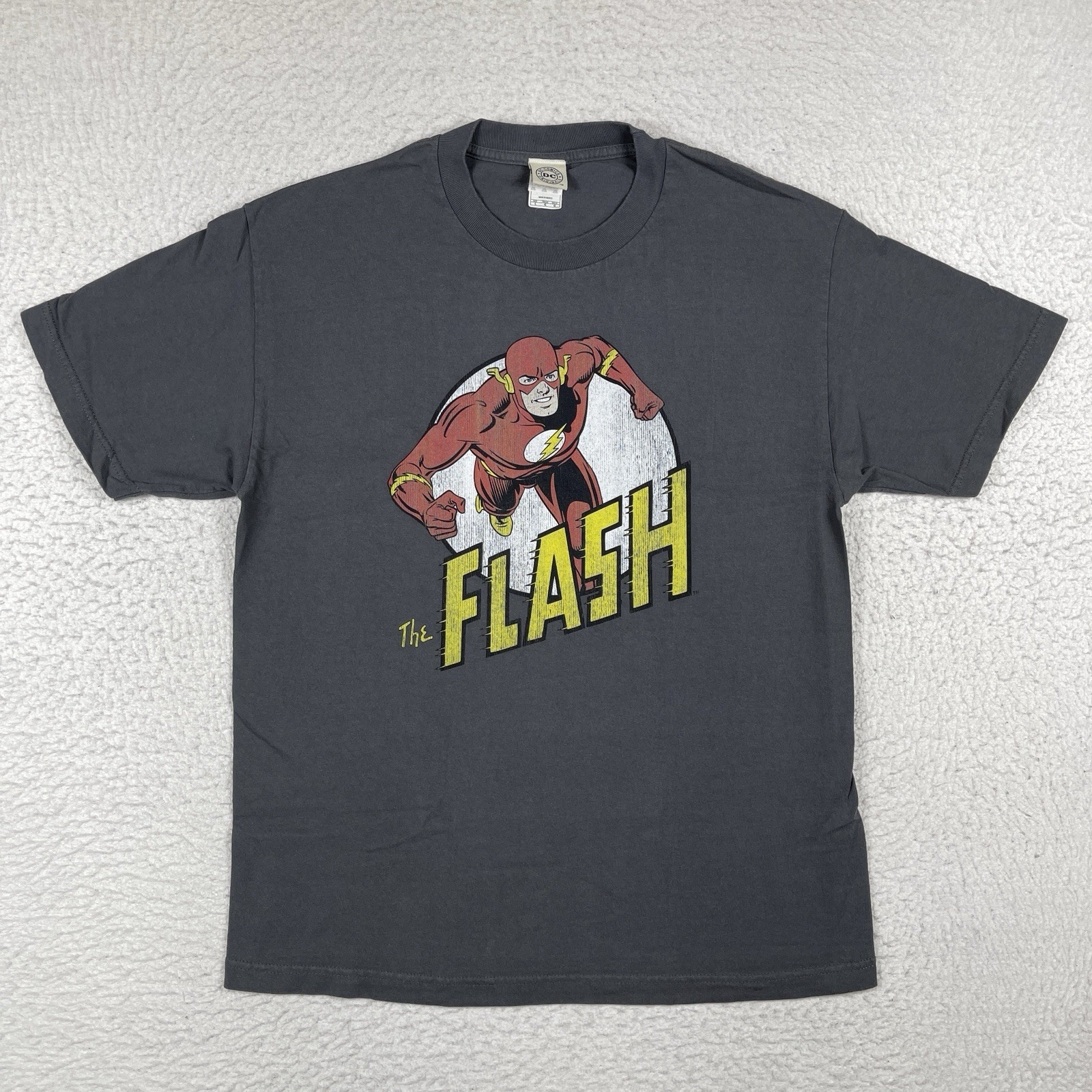 Dc Comics Shirt Mens Large Gray The Flash Super Hero Vintage Comic Book Tee
